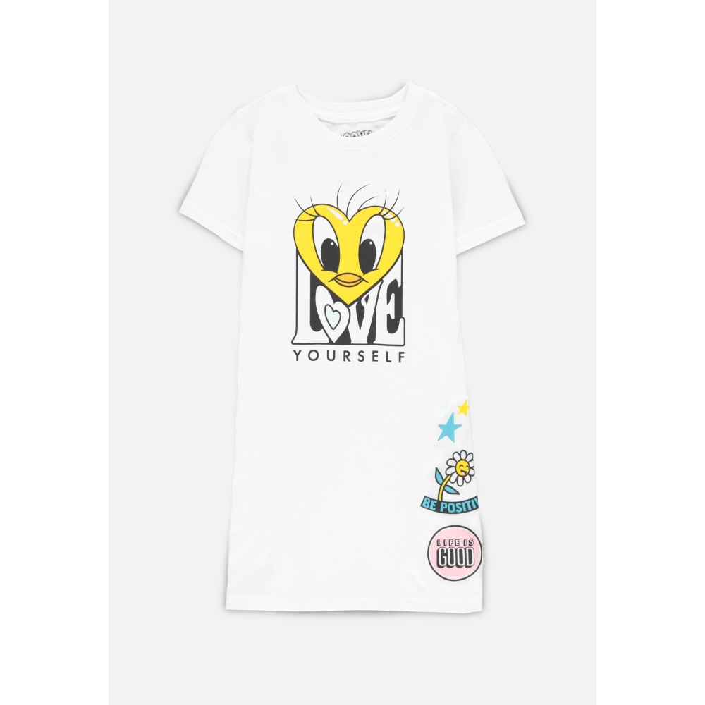 Looney Tunes - Tweety Love Yourself Kurzes Kinderkleid - Weiß
